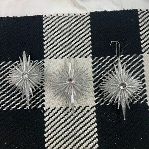 Sparkling Silver Starburst Earrings